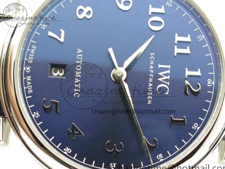 MIROTIME 0201 MoistureWicking Da Vinci IW356601 SS MKF 1:1 Best Edition Blue Dial On Black Leather Strap A 7233